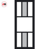 Urban Ultimate® Room Divider Tasmania 7 Pane Door DD6425CF Clear Glass(1 FROSTED PANE) with Full Glass Side - Colour & Size Options