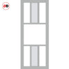 Room Divider - Handmade Eco-Urban® Tasmania Door DD6425CF Clear Glass (1 FROSTED PANE) - Premium Primed - Colour & Size Options