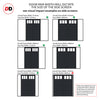 Bespoke Room Divider - Eco-Urban® Lagos Door Pair DD6427C - Clear Glass with Full Glass Sides - Premium Primed - Colour & Size Options
