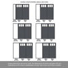 Room Divider - Handmade Eco-Urban® Lagos Door Pair DD6427F - Frosted Glass - Premium Primed - Colour & Size Options