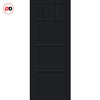 Lagos 6 Panel Solid Wood Internal Door UK Made DD6427 - Eco-Urban® Shadow Black Premium Primed