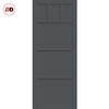 Lagos 6 Panel Solid Wood Internal Door UK Made DD6427 - Eco-Urban® Stormy Grey Premium Primed