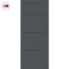 Lagos 6 Panel Solid Wood Internal Door UK Made DD6427 - Eco-Urban® Stormy Grey Premium Primed