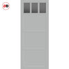 Urban Ultimate® Room Divider Lagos 3 Pane 3 Panel Door Pair DD6427T - Tinted Glass with Matching Sides - Colour & Size Options