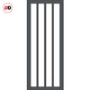 Eco-Urban Sintra 4 Pane Solid Wood Internal Door Pair UK Made DD6428G Clear Glass - Eco-Urban® Stormy Grey Premium Primed
