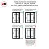 Bespoke Room Divider - Eco-Urban® Isla Door Pair DD6429F - Frosted Glass with Full Glass Side - Premium Primed - Colour & Size Options