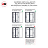 Bespoke Room Divider - Eco-Urban® Isla Door Pair DD6429C - Clear Glass with Full Glass Side - Premium Primed - Colour & Size Options