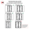 Bespoke Room Divider - Eco-Urban® Isla Door Pair DD6429C - Clear Glass with Full Glass Sides - Premium Primed - Colour & Size Options