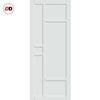 Isla 6 Panel Solid Wood Internal Door Pair UK Made DD6429 - Eco-Urban® Cloud White Premium Primed