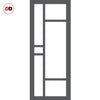 Handmade Eco-Urban Isla 6 Pane Door Pair DD6429G Clear Glass - Dark Grey Premium Primed