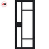Handmade Eco-Urban Jura 5 Pane 1 Panel Solid Wood Internal Door UK Made DD6431G Clear Glass - Eco-Urban® Shadow Black Premium Primed