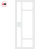 Handmade Eco-Urban® Jura 5 Pane 1 Panel Single Absolute Evokit Pocket Door DD6431G Clear Glass - Colour & Size Options