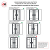 Bespoke Room Divider - Eco-Urban® Jura Door Pair DD6431C - Clear Glass with Full Glass Sides - Premium Primed - Colour & Size Options