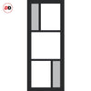 Room Divider - Handmade Eco-Urban® Arran Door Pair DD6432CF Clear Glass (2 FROSTED PANES) - Premium Primed - Colour & Size Options