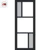Room Divider - Handmade Eco-Urban® Arran with Two Sides DD6432CF Clear Glass (2 FROSTED PANES) - Premium Primed - Colour & Size Options