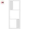 Bespoke Handmade Eco-Urban® Arran 5 Pane Double Evokit Pocket Door DD6432G Clear Glass(2 FROSTED PANES) - Colour Options