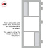 Handmade Eco-Urban Arran 5 Pane Door Pair DD6432G Clear Glass(2 FROSTED PANES)  - Light Grey Premium Primed