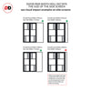 Bespoke Room Divider - Eco-Urban® Arran Door Pair DD6432CF Clear Glass(2 FROSTED PANES) with Full Glass Side - Premium Primed - Colour & Size Options