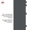 Skye 4 Panel Solid Wood Internal Door Pair UK Made DD6435 - Eco-Urban® Stormy Grey Premium Primed