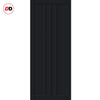 Skye 4 Panel Solid Wood Internal Door Pair UK Made DD6435 - Eco-Urban® Shadow Black Premium Primed