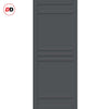 Colorado 6 Panel Solid Wood Internal Door Pair UK Made DD6436 - Eco-Urban® Stormy Grey Premium Primed