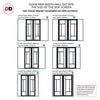 Bespoke Room Divider - Eco-Urban® Morningside Door Pair DD6437C - Clear Glass with Full Glass Sides - Premium Primed - Colour & Size Options