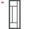 Urban Ultimate® Room Divider Portobello 5 Pane Door Pair DD6438F - Frosted Glass with Full Glass Side - Colour & Size Options