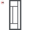 Urban Ultimate® Room Divider Portobello 5 Pane Door Pair DD6438F - Frosted Glass with Full Glass Sides - Colour & Size Options