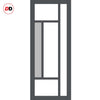 Handmade Eco-Urban® Portobello 5 Pane Double Absolute Evokit Pocket Door DD6438G Clear Glass(1 FROSTED PANE) - Colour & Size Options