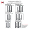 Bespoke Room Divider - Eco-Urban® Portobello Door Pair DD6438CF Clear Glass(1 FROSTED PANE) with Full Glass Sides - Premium Primed - Colour & Size Options