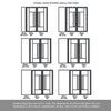 Room Divider - Handmade Eco-Urban® Portobello Door Pair DD6438CF Clear Glass (1 FROSTED PANE) - Premium Primed - Colour & Size Options