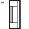 Handmade Eco-Urban® Portobello 5 Pane Single Absolute Evokit Pocket Door DD6438G Clear Glass(1 FROSTED PANE) - Colour & Size Options