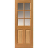 Single Sliding Door & Track - Dean Oak Door - Clear Glass - Prefinished