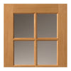 Single Sliding Door & Track - Dean Oak Door - Clear Glass - Prefinished