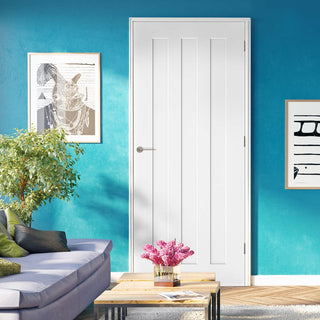 Image: Chester White Primed Panel Internal Door