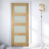 Coventry shaker style oak 4 glass interior door 