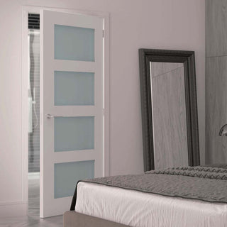 Image: Coventry shaker style 4 panes white glazed interior door