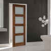 Bespoke Coventry Prefinished Walnut Shaker Style Internal Door - Frosted Glass