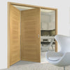 Two Folding Doors & Frame Kit - Pamplona Oak Flush 2+0 - Prefinished