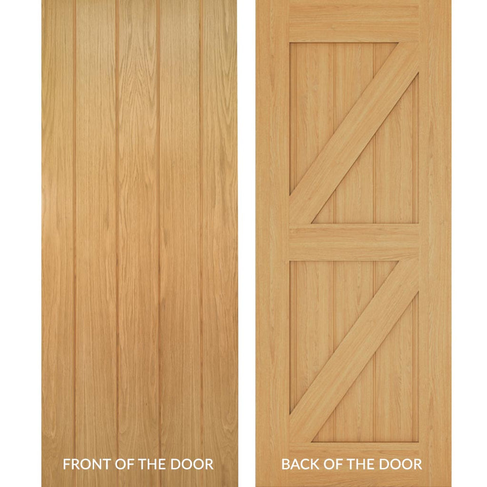 Bespoke Galway Oak Ledge & Brace Internal Door - Unfinished