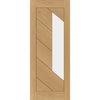 Torino Oak Internal Door Pair - Clear Glass - Prefinished