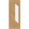 Top Mounted Black Sliding Track & Door - Torino Oak Door - Clear Glass - Prefinished