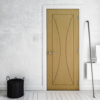 Image: Bespoke Sorrento Oak Flush Internal Door - Prefinished