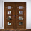 Valencia Glazed Walnut Door Pair - Prefinished