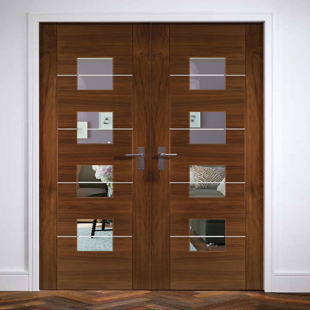 Valencia Glazed Walnut Door Pair - Prefinished