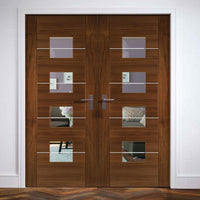 Valencia Glazed Walnut Door Pair - Prefinished