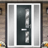 Cottage Style Debonaire 2 Composite Front Door Set with Double Side Screen - Hnd Abstract Glass - Shown in Anthracite Grey