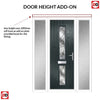 Cottage Style Debonaire 2 Composite Front Door Set with Double Side Screen - Central Abstract Glass - Shown in Anthracite Grey
