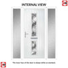 Cottage Style Debonaire 2 Composite Front Door Set with Double Side Screen - Central Abstract Glass - Shown in Anthracite Grey