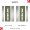 Cottage Style Debonaire 2 Composite Front Door Set with Double Side Screen - Central Kupang Green Glass - Shown in Reed Green
